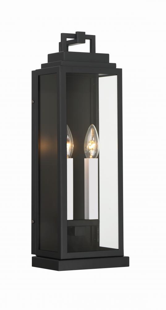 Aspen 2 Light Matte Black Outdoor Sconce