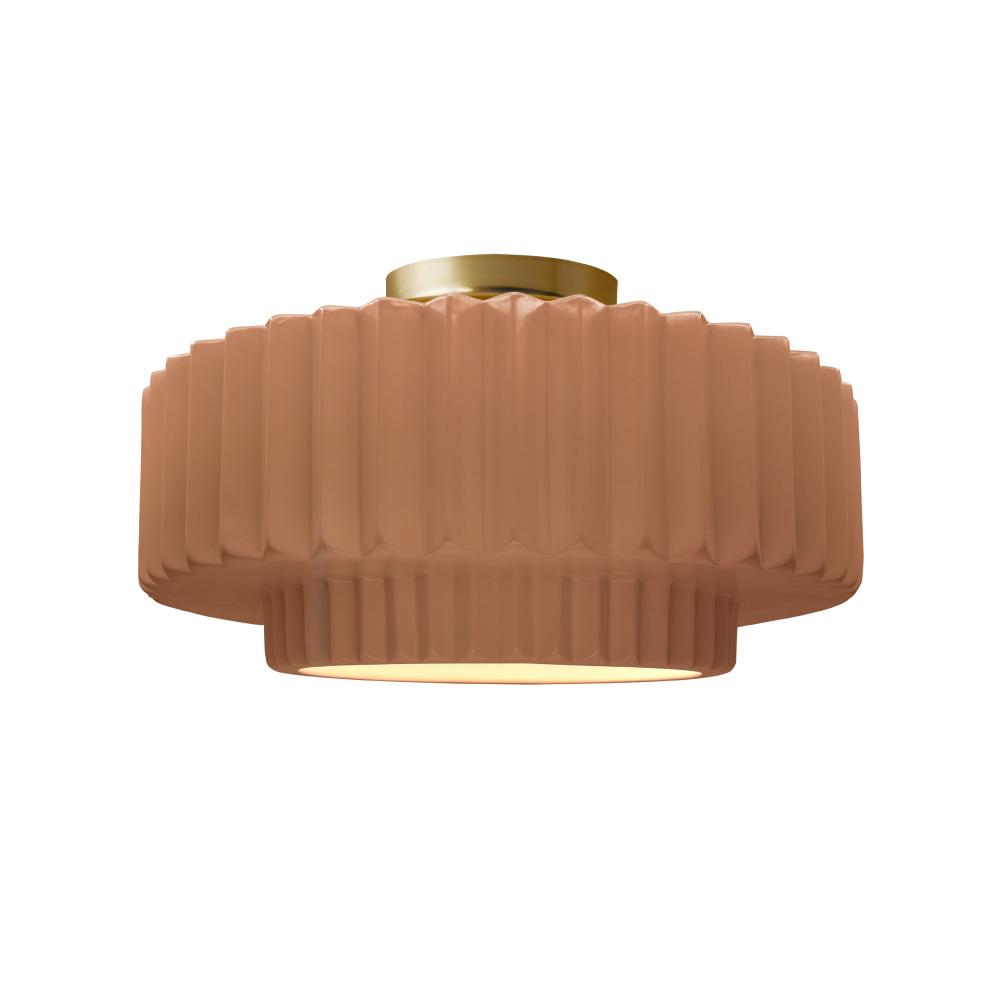 Medium Tier Pleated LED Semi-Flush