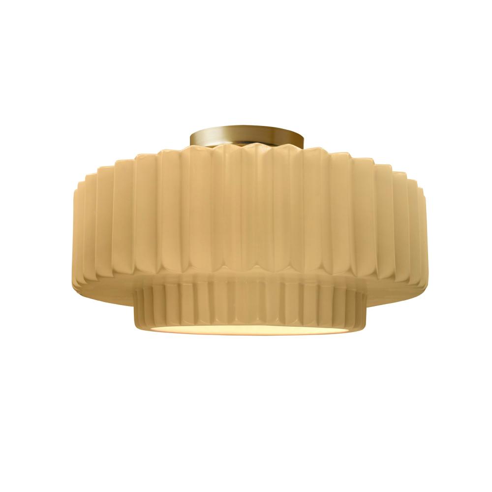 Medium Tier Pleated LED Semi-Flush