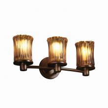 Justice Design Group GLA-8513-16-AMBR-DBRZ - Rondo 3-Light Bath Bar