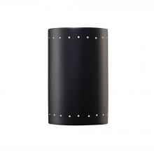 Justice Design Group CER-5290W-CRB-LED1-1000 - Large ADA LED Cylinder w/ Perfs - Closed Top (Outdoor)