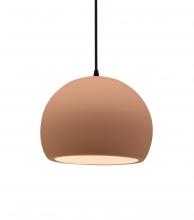 Justice Design Group CER-6530-ADOB-MBLK-BKCD-LED1-700 - Small Globe LED Pendant