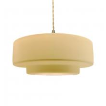 Justice Design Group CER-6545-MYLW-BRSS-BEIG-TWST-LED1-700 - Large Tier LED Pendant