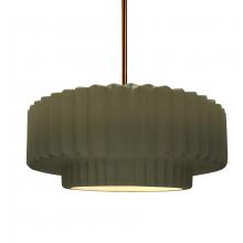 Justice Design Group CER-6553-MGRN-BRSS-RIGID-LED1-700 - Medium Tier Pleated LED Pendant