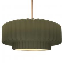 Justice Design Group CER-6555-MGRN-BRSS-RIGID-LED1-700 - Large Tier Pleated LED Pendant