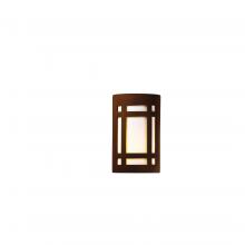 Justice Design Group CER-7485-RRST-LED1-1000 - Small LED Craftsman Window - Open Top & Bottom