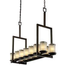 Justice Design Group GLA-8764-16-WTFR-DBRZ-LED14-9800 - Dakota 14-Light Bridge LED Chandelier (Tall)