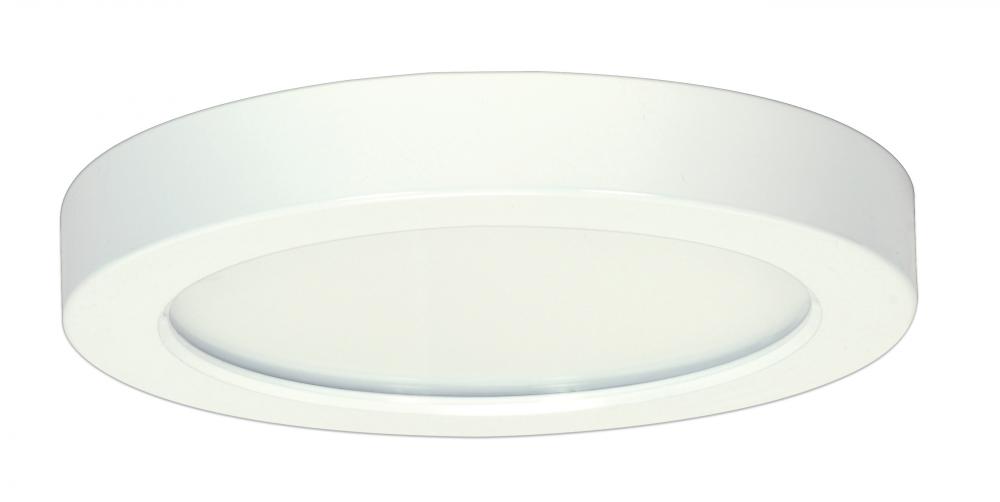 13.5 watt; 7" Flush Mount LED Fixture; 3000K; Round Shape; White Finish; 120 volts; Plastic