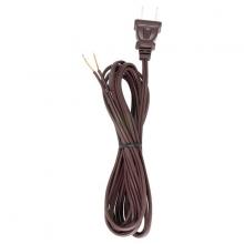 Satco Products Inc. 90/2462 - 10 Foot 18/2 SPT-1 105C Cord Set; Brown Finish; 48" Hank; 150 Carton; Molded Polarized Plug;