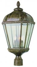 Trans Globe 5153 BRT - Covington 3-Light Braided Crown Trim and Clear Beveled Glass Post Mount Lantern Head