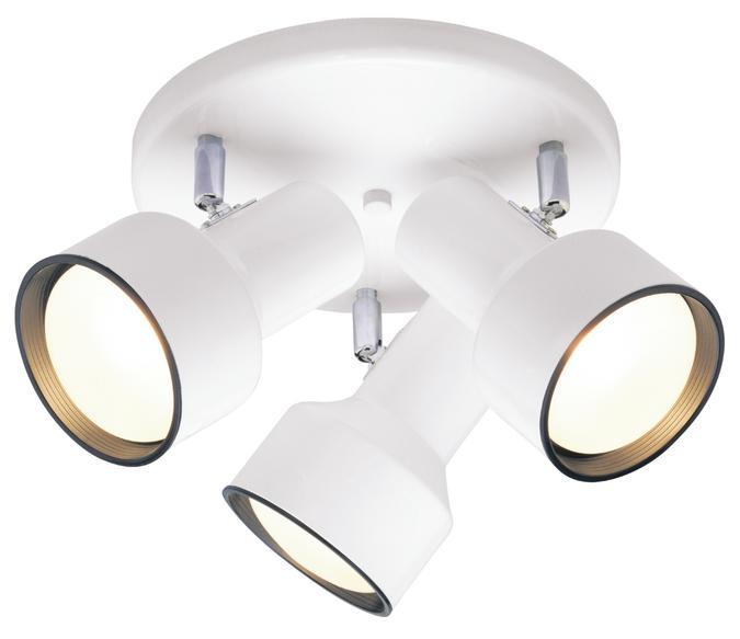 10 in. 3 Light Multi-Directional Flush Off White Finish