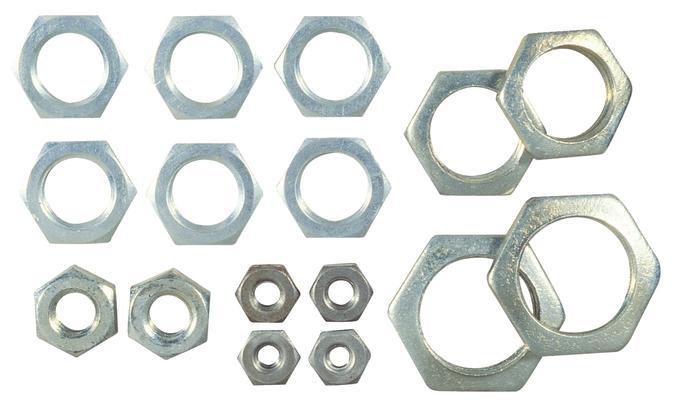 16 Assorted Hex Nuts Steel