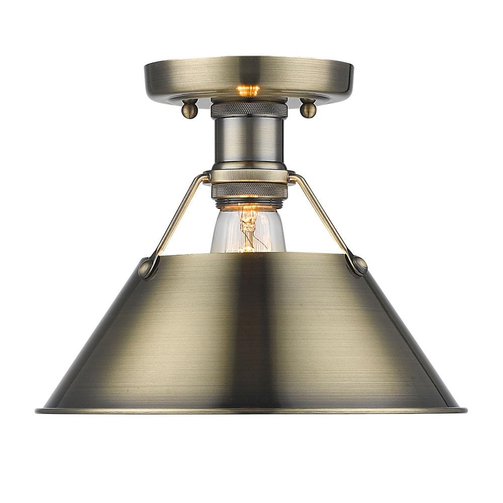 Orwell 1-Light Flush Mount in Aged Brass