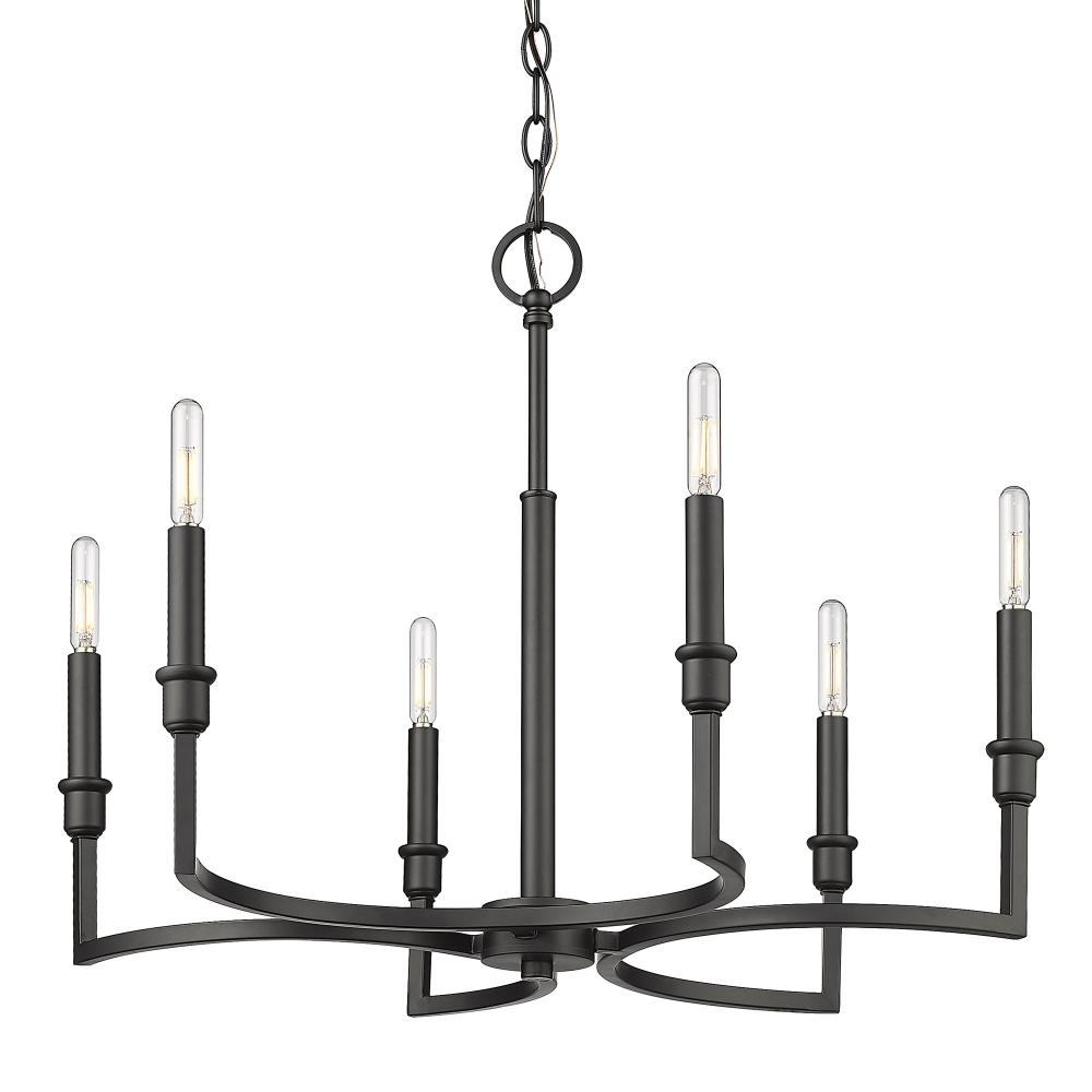 Ellyn 6 Light Chandelier in Matte Black