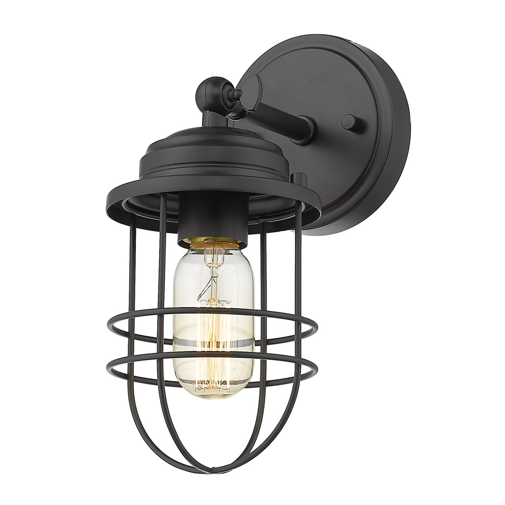 Seaport 1-Light Wall Sconce in Matte Black