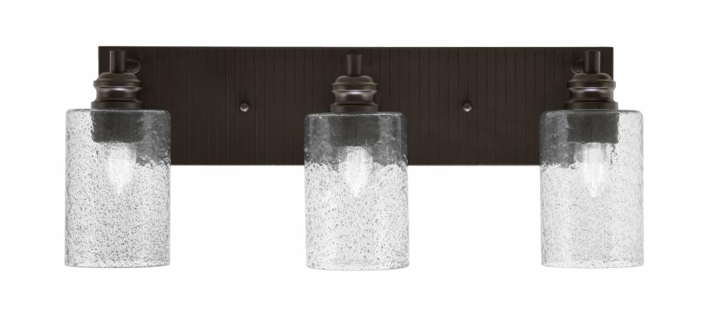 Edge 3 Light Bath Bar, Espresso Finish, 4" Smoke Bubble Glass