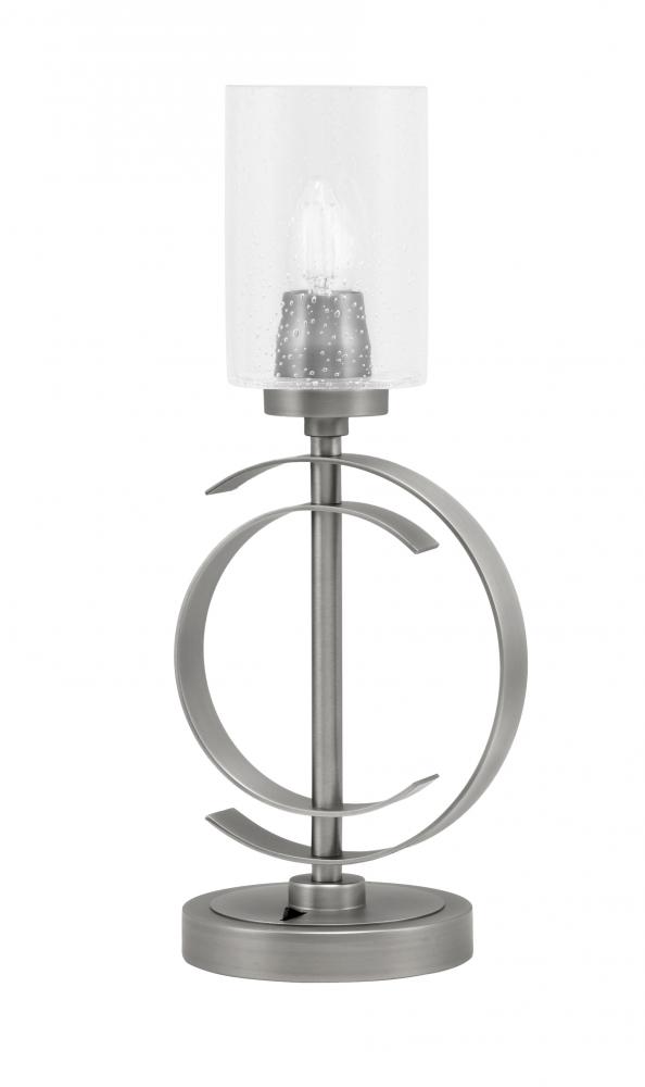 Accent Lamp, Graphite Finish, 4" Clear Bubble Glass