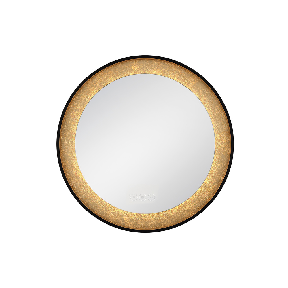 Anya 30" Round LED Mirror in Black