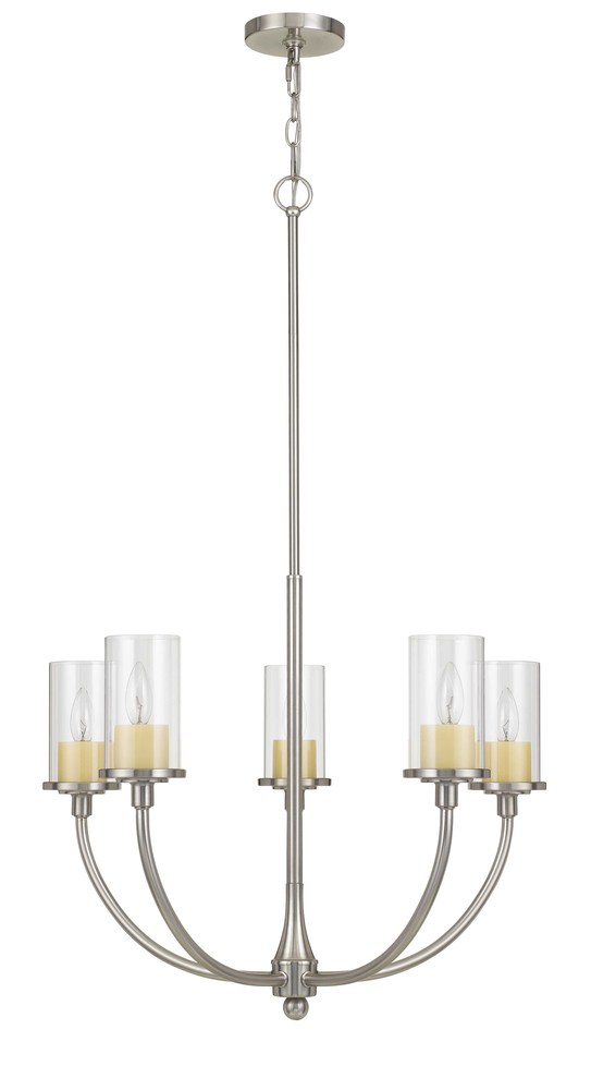 41.5" Height Metal Chandelier in Brushed Steel Finish