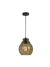 CAL Lighting FX-3673-1 - 9" Height Glass Pendant in Amber Finish and 72" Cord