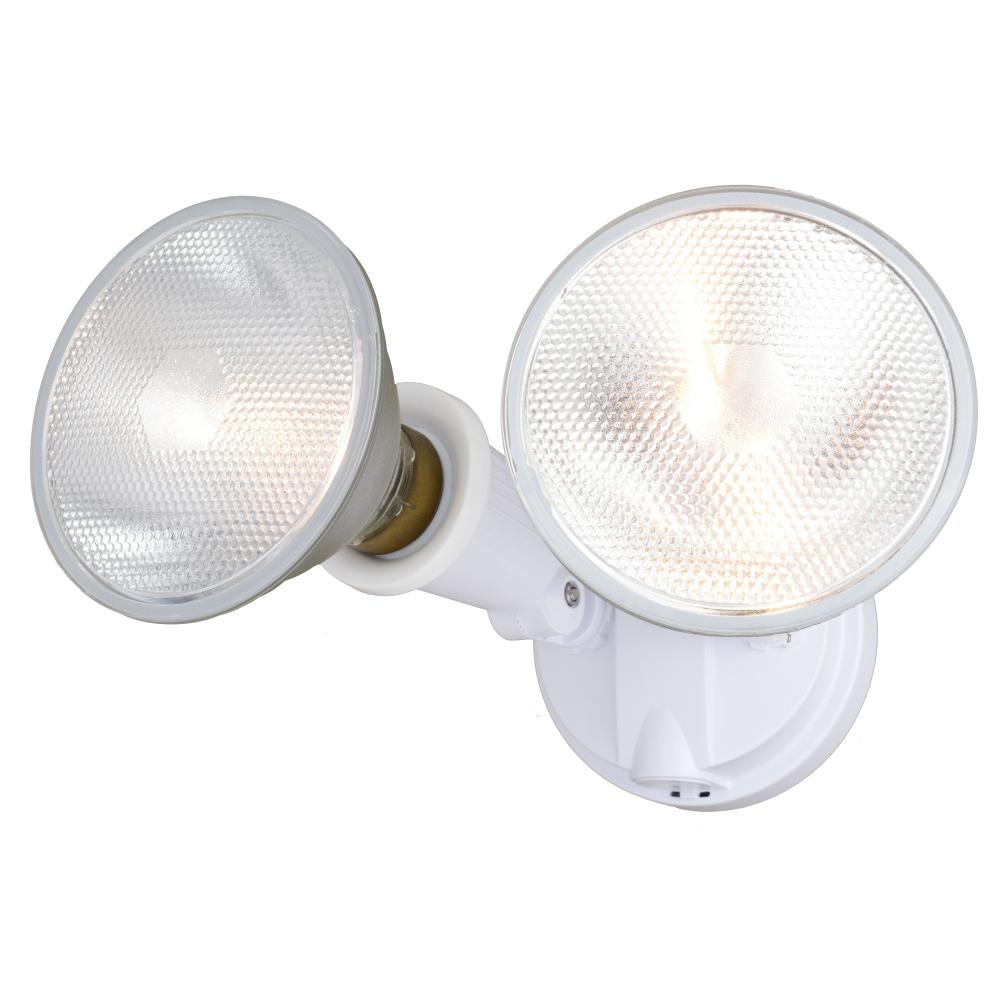 6.75-in. 2 Light Outdoor Security Flood Light White