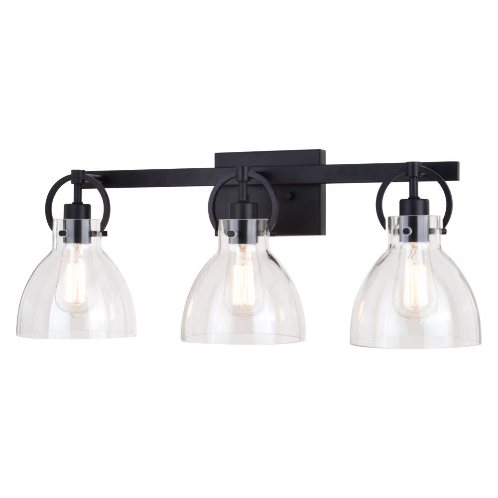 Ogden 3 Light Vanity Matte Black