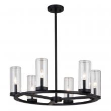 Vaxcel International H0290 - Grantley 26-in 6 Light Indoor-Outdoor Chandelier Matte Black