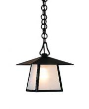 Arroyo Craftsman CH-8BGW-RB - 8" carmel pendant with bungalow overlay