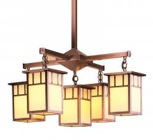 Arroyo Craftsman HCH-4L/4-1AAM-AB - 4" huntington 4 light, center light, classic arch overlay