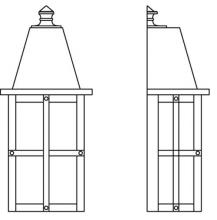 Arroyo Craftsman HW-6GW-RB - 6" hartford flush wall mount