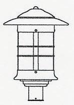 Arroyo Craftsman NP-14GW-BK - 14" newport post mount fixture