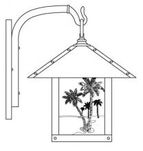 Arroyo Craftsman TRB-12PTGW-BK - 12" timber ridge wall bracket with palm tree filigree