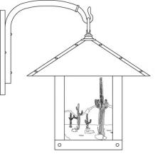 Arroyo Craftsman TRB-16CTAM-AB - 16" timber ridge wall bracket with cactus  filigree