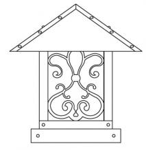 Arroyo Craftsman TRC-12ASWO-AB - 12" timber ridge column mount with ashbury  filigree