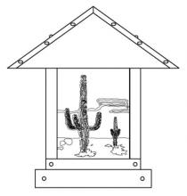 Arroyo Craftsman TRC-12CTAM-AB - 12" timber ridge column mount with cactus  filigree