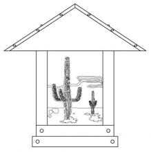 Arroyo Craftsman TRC-16CTAM-AB - 16" timber ridge column mount with cactus  filigree