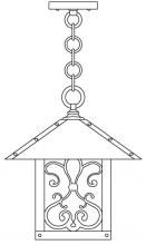 Arroyo Craftsman TRH-12ASGW-BK - 12" timber ridge pendant with ashbury  filigree