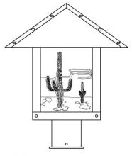 Arroyo Craftsman TRP-12CTAM-AB - 12" timber ridge post mount with cactus  filigree