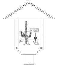 Arroyo Craftsman TRP-16CTAM-AB - 16" timber ridge post mount with cactus  filigree