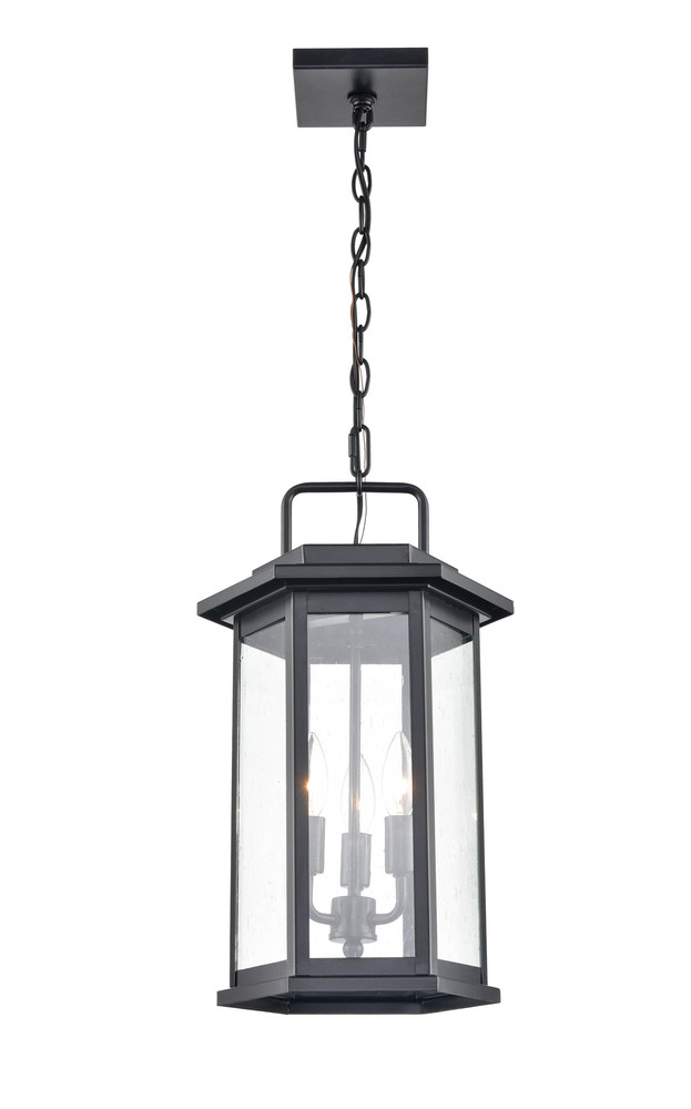 Ellis 3-Light Outdoor Hanging Lantern Powder Coated Black