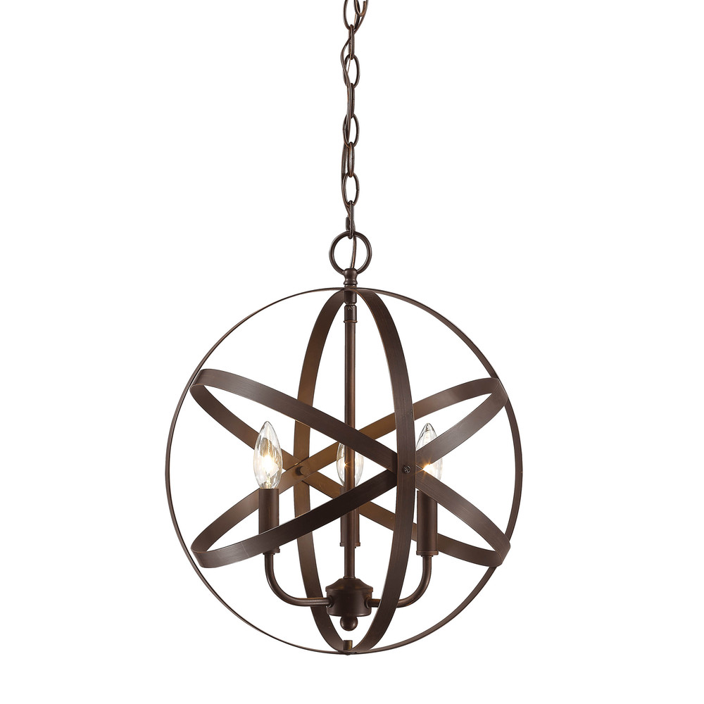 3-Light Pendant light Rubbed Bronze