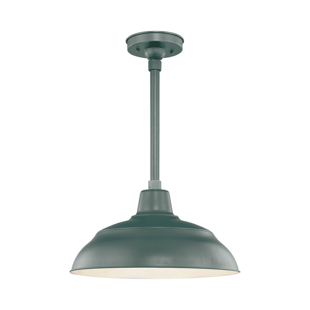 R Series 1-Light Warehouse Shade Satin Green