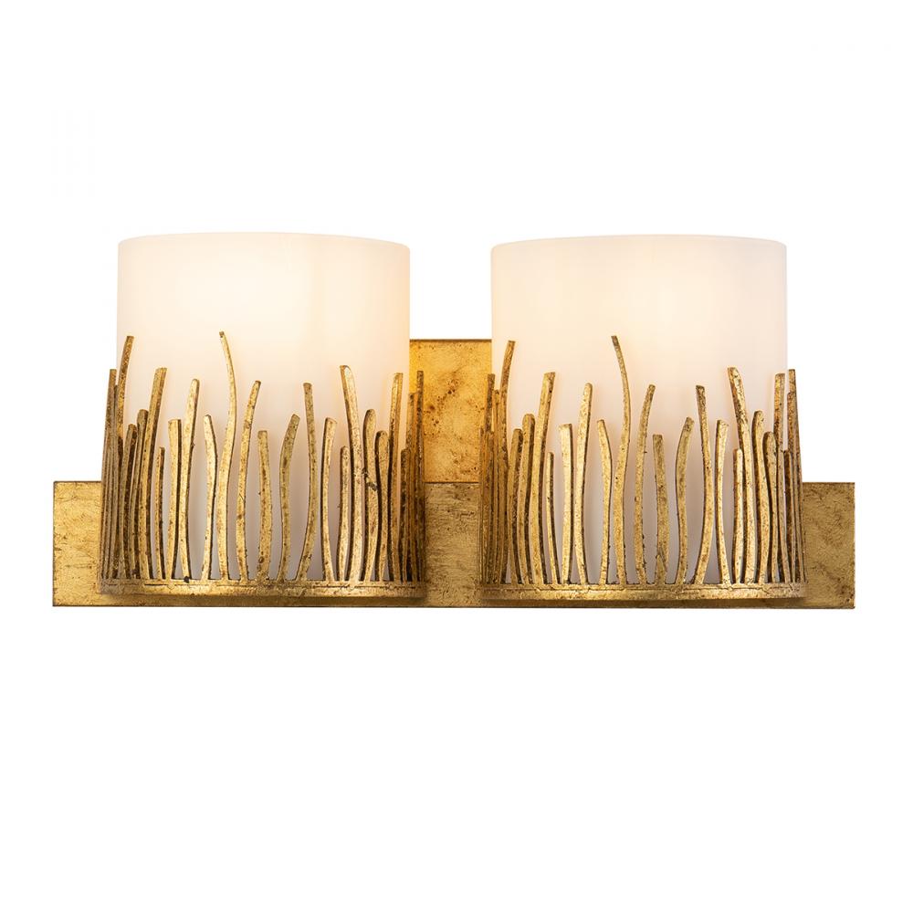 Sawgrass 2 Light Vanity In Distressed Gold