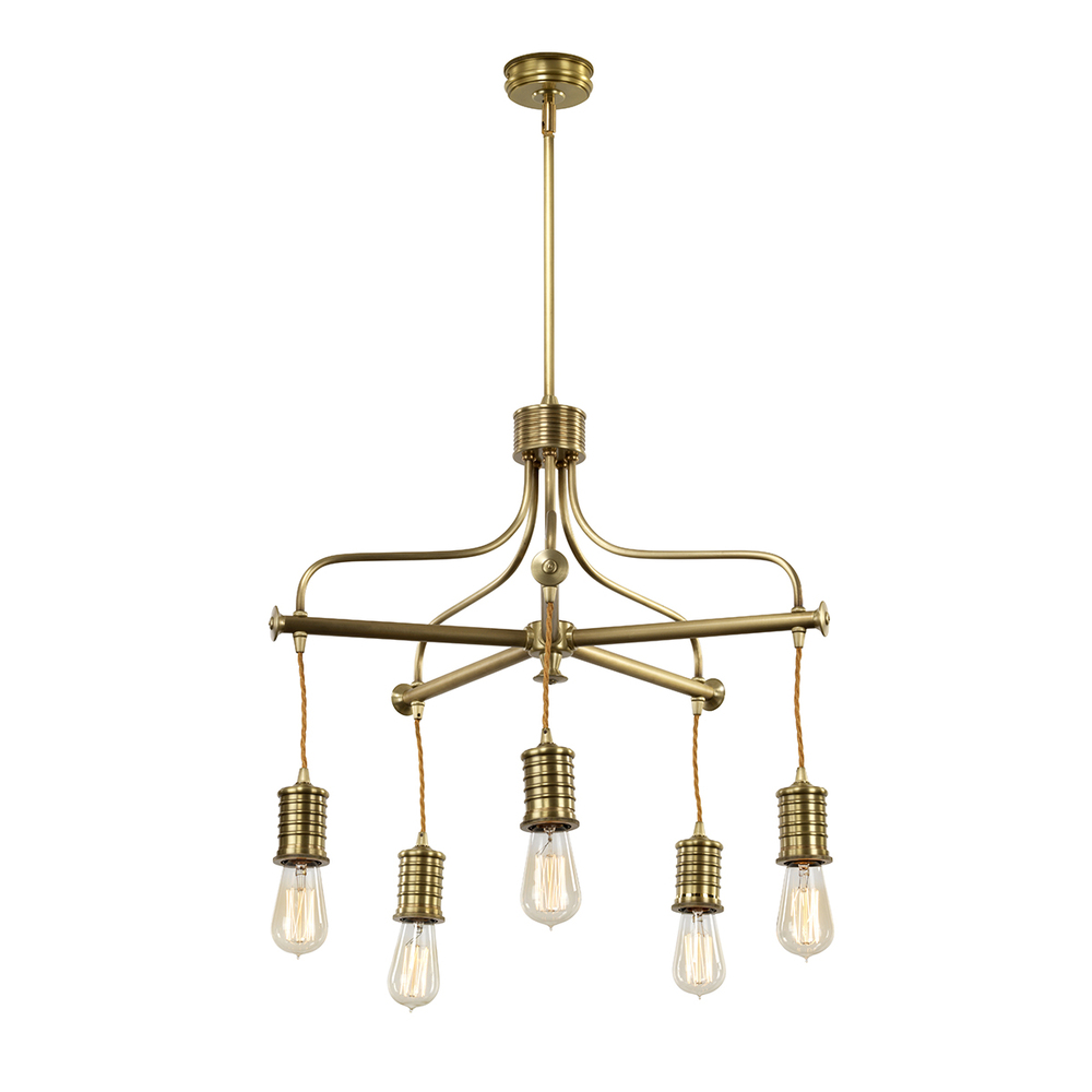 Douille Antique Brass Industrial Rustic chandelier