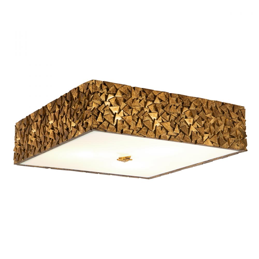 Mosaic Square 3-Light Flush in Gold