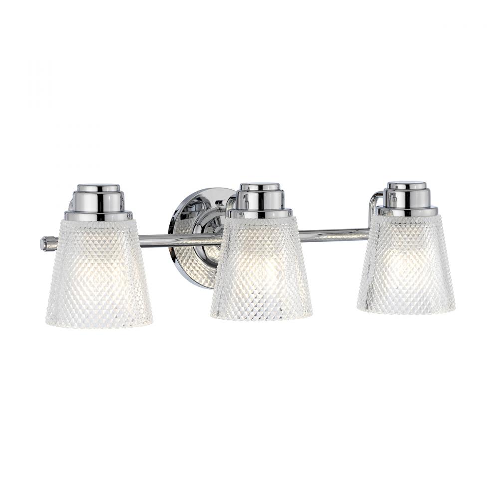 Hudson 3 Light Bath Light in Polished Chrome