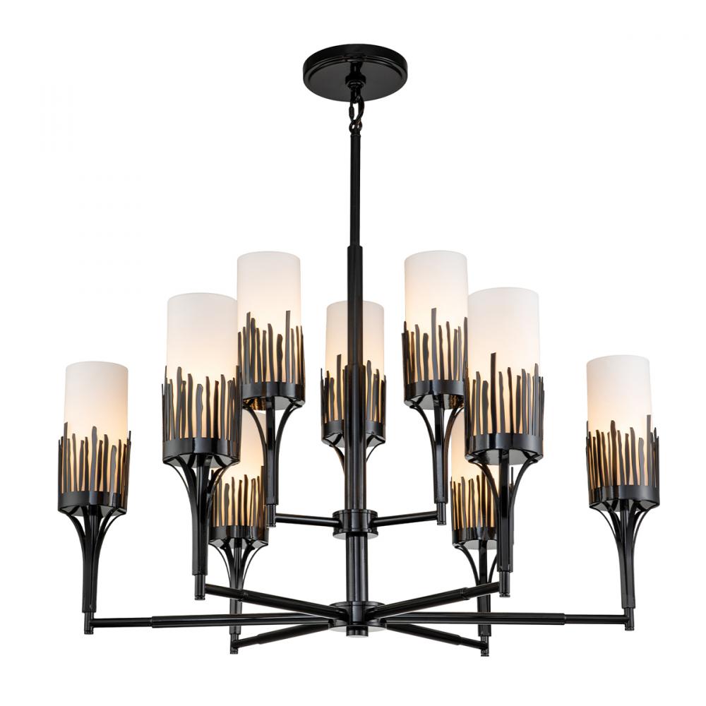 Sawgrass 9 Lt Chandelier in Black