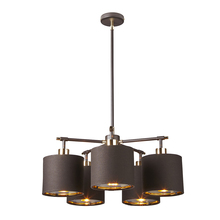 Lucas McKearn EL/BALANCE5B - Modern Balance Brown and Polished Brass 5lt Chandelier Retro