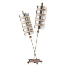 Lucas McKearn TA1029 - Nettle Luxe Silver 2-light Double Buffet Table Lamp Distressed Mixed Finish