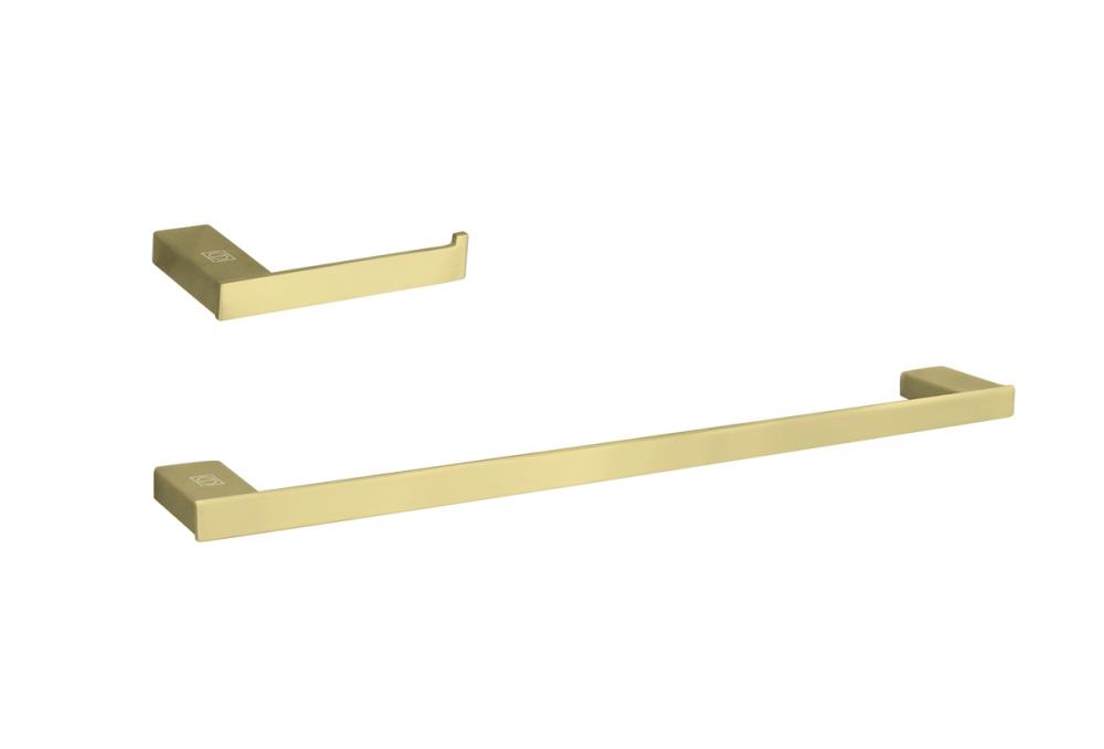 Sofia 2-piece Bathroom Hardware Set in Brushed Gold